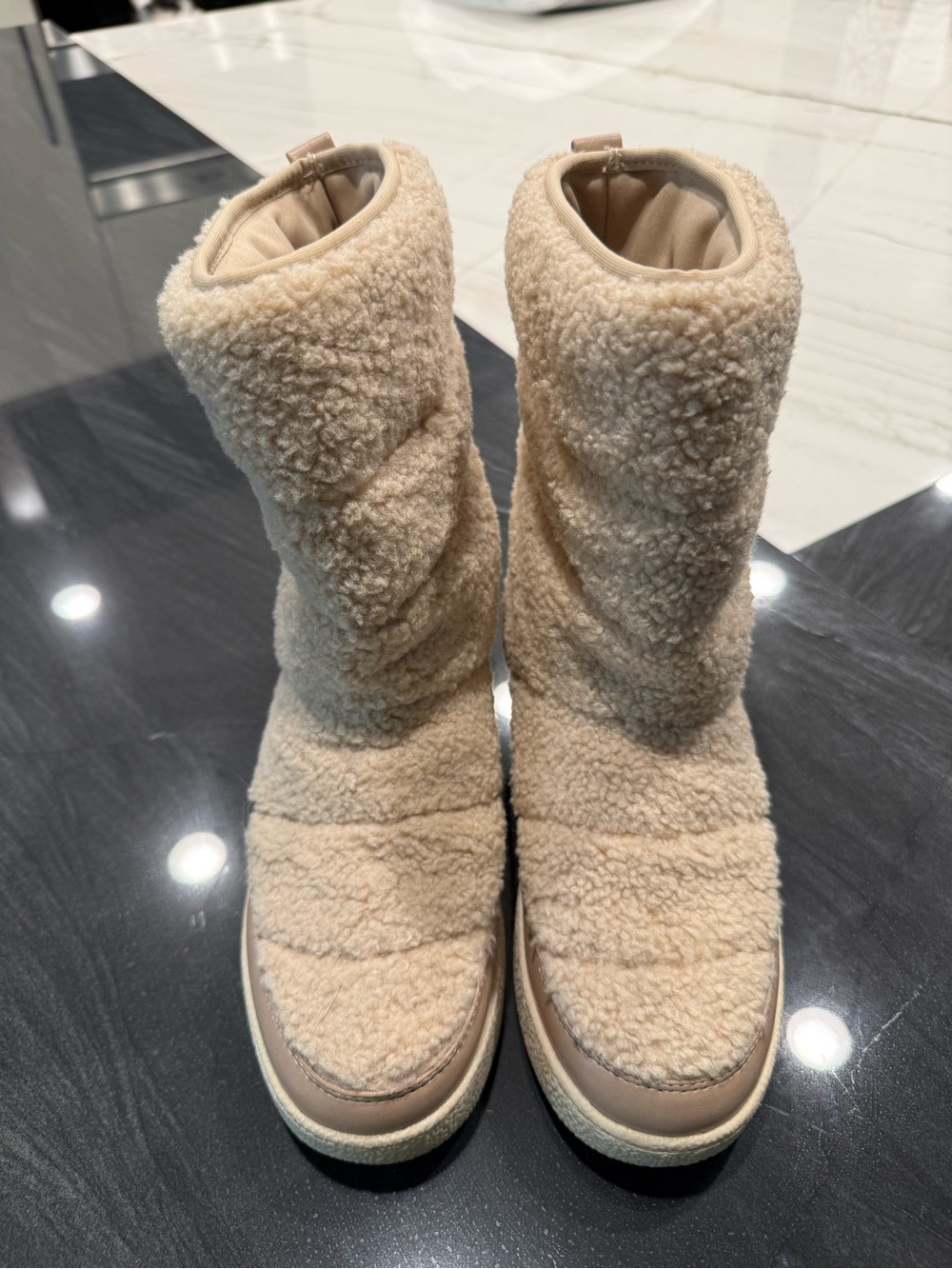 Target Beige Mid-Calf Winter Boots